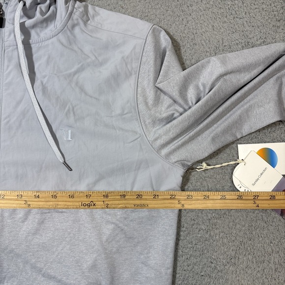 NWT Vuori Sunday Element Jacket Mens L Platinum Heather Full Zip Stretch Hooded - Picture 6 of 8